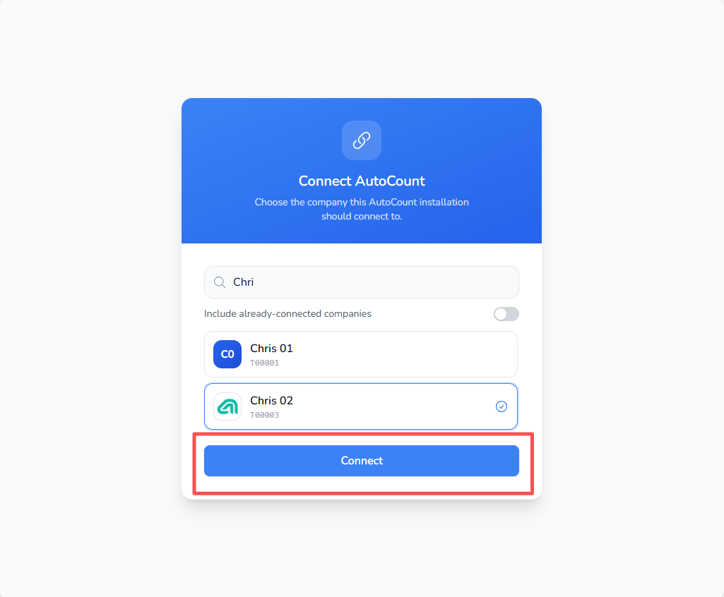 Choosing which company to connect