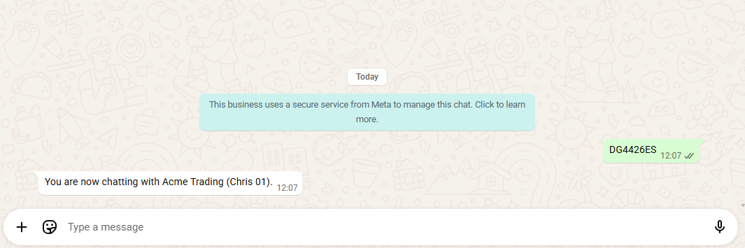 Sending the claim keyword and the reply confirming the company