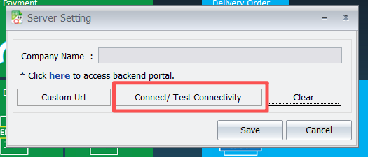 The Server Setting dialog before connecting
